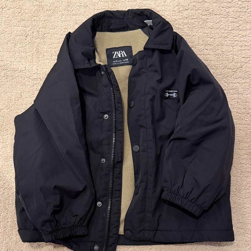 Zara Black Coat with Tan Interior